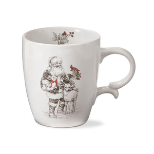 Festive Farmhouse Mug, Santa + Reindeer