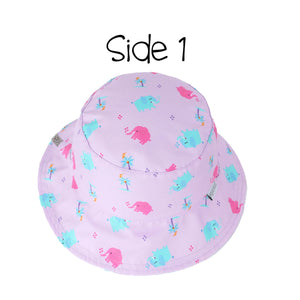 Kids UPF50+ Patterned Sun Hat - Hippo/Elephant