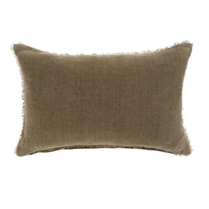 Lina Linen Lumbar Cushion, Fennel