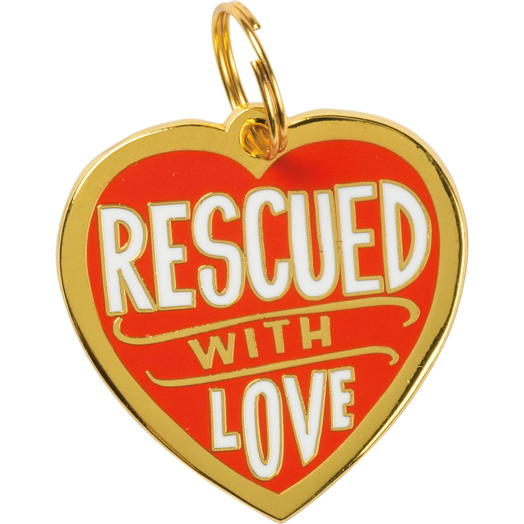 Rescued With Love Collar Charm