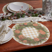 Load image into Gallery viewer, Orange Wreath Paper Placemat
