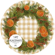 Load image into Gallery viewer, Orange Wreath Paper Placemat
