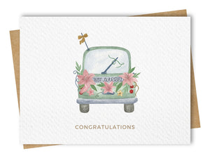 Congratulations Car Wedding Card