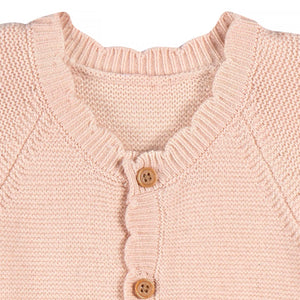 Just Born Baby Girl 1-Piece Sweater Knit Coverall, Pink