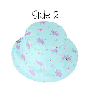 Kids UPF50+ Patterned Sun Hat - Hippo/Elephant