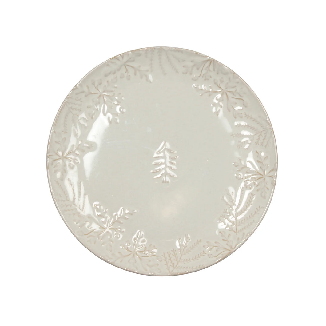 Soft Snowfall Stoneware Plate