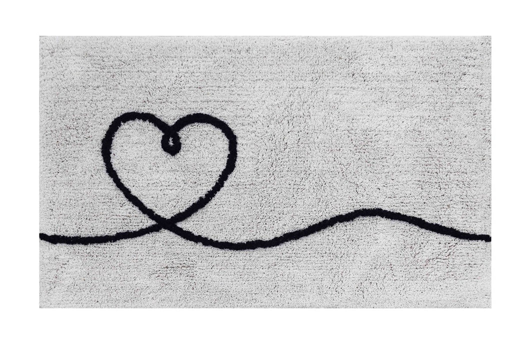 Heart Script Bath Mat