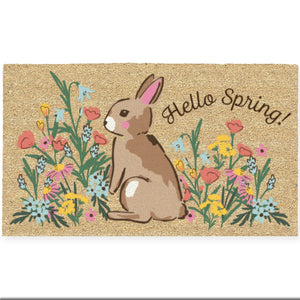 Hello Spring Bunny Doormat