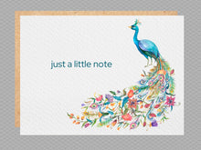 Load image into Gallery viewer, &quot;Just a Little Note&quot; Peacock Card
