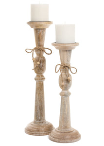 White Washed Pillar Holder, Small