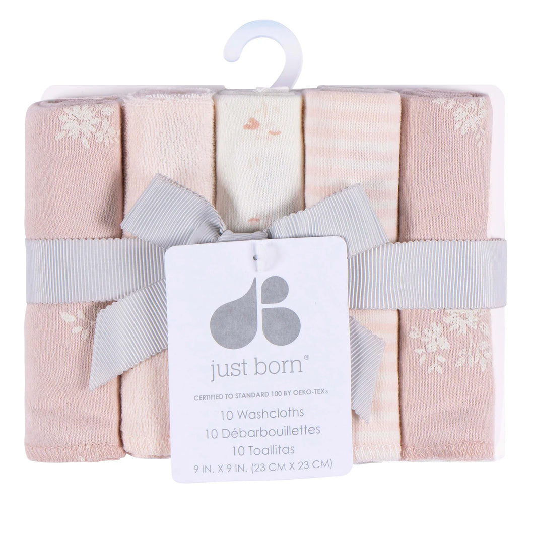 Just Born Washcloths, Pink