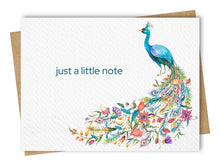 Load image into Gallery viewer, &quot;Just a Little Note&quot; Peacock Card
