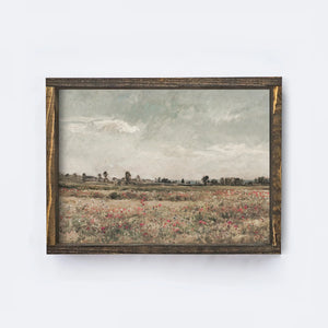 Floral Fields Vintage Inspired Art, 12 x 9"