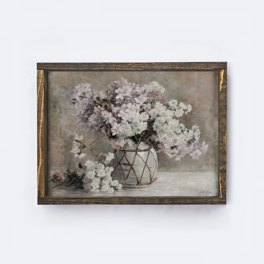 Spring Floral Vintage Inspired Art, 12 x 9