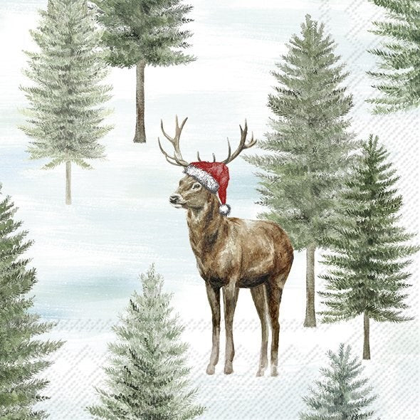 Nordic Winter Animals Cocktail Napkin