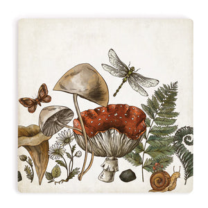 Mushrooms + Dragonfly Coaster