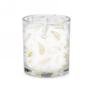 Gold Foliage Glass Candle