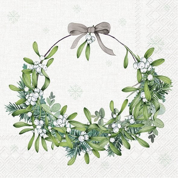 Mistletoe Wreath Lunch Napkin