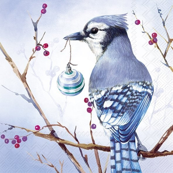 Winter Blue Jay Lunch Napkin