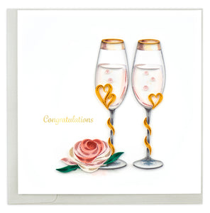Toasting Flutes Wedding Quilling Card