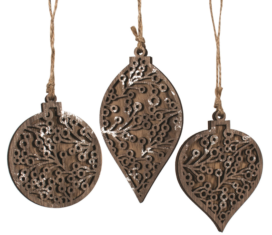 Berry Embossed Wood Ornament