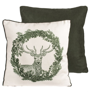 Stag Wreath Cushion