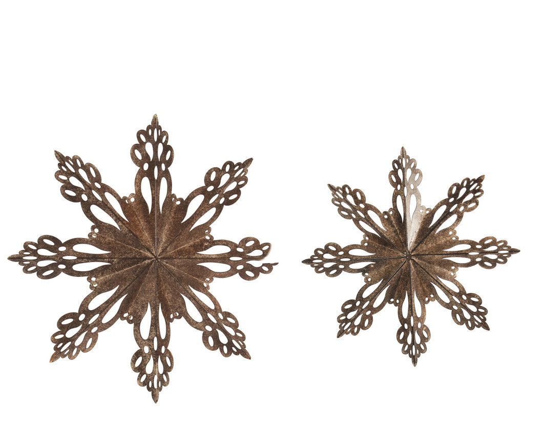 Rustic Brown Metal Snowflake