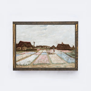 Nederlands Flower Fields, Vintage Inspired Art 12 x 9"