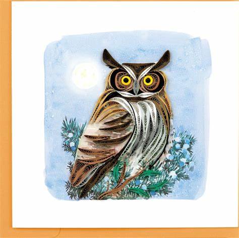 Great Horned Owl Quilling Card