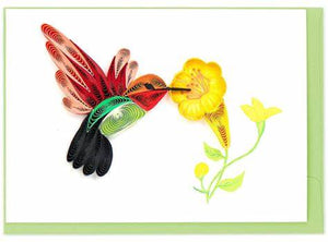 Hummingbird + Floral Quilling Enclosure Card