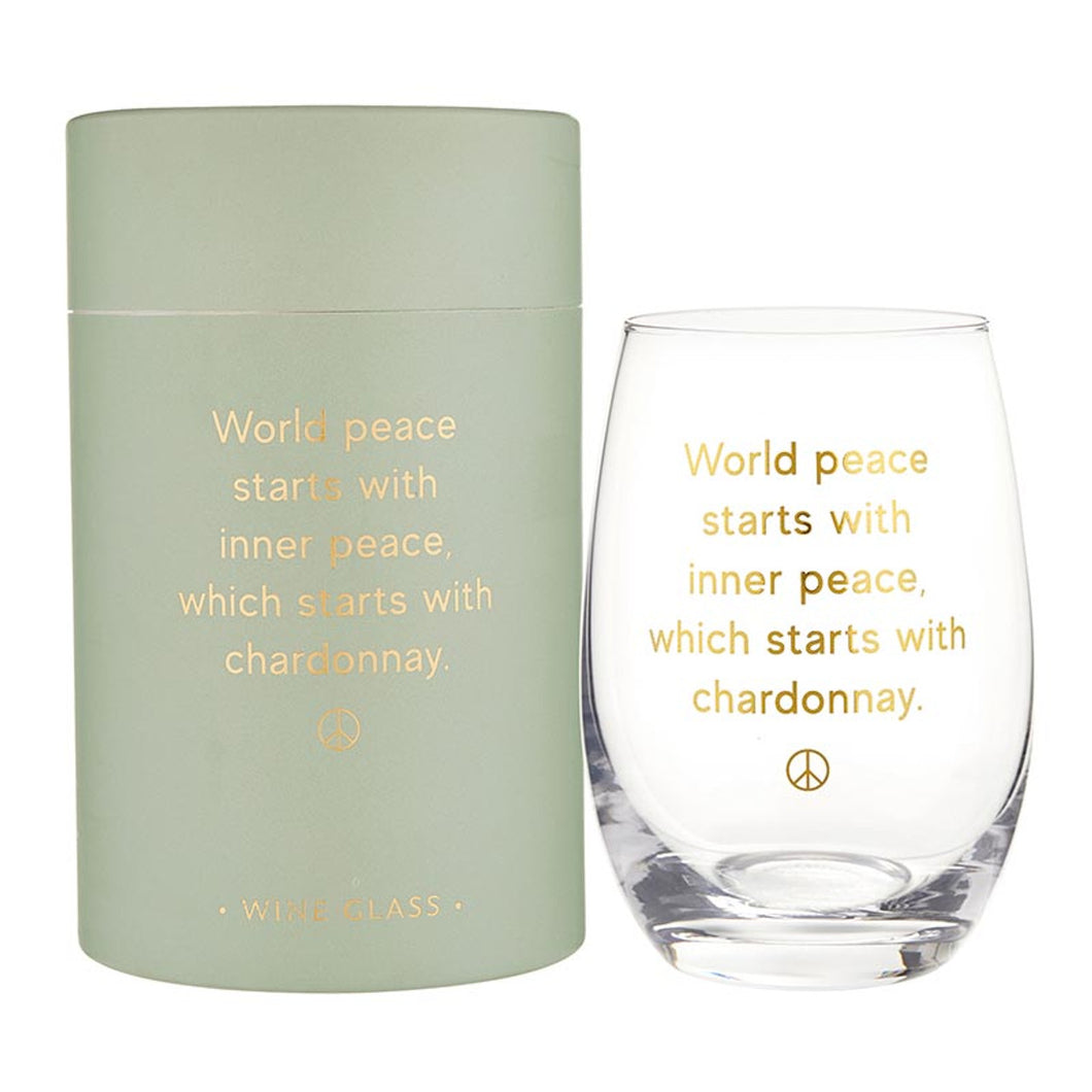 World Peace Wine Glass