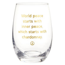 Load image into Gallery viewer, World Peace Wine Glass
