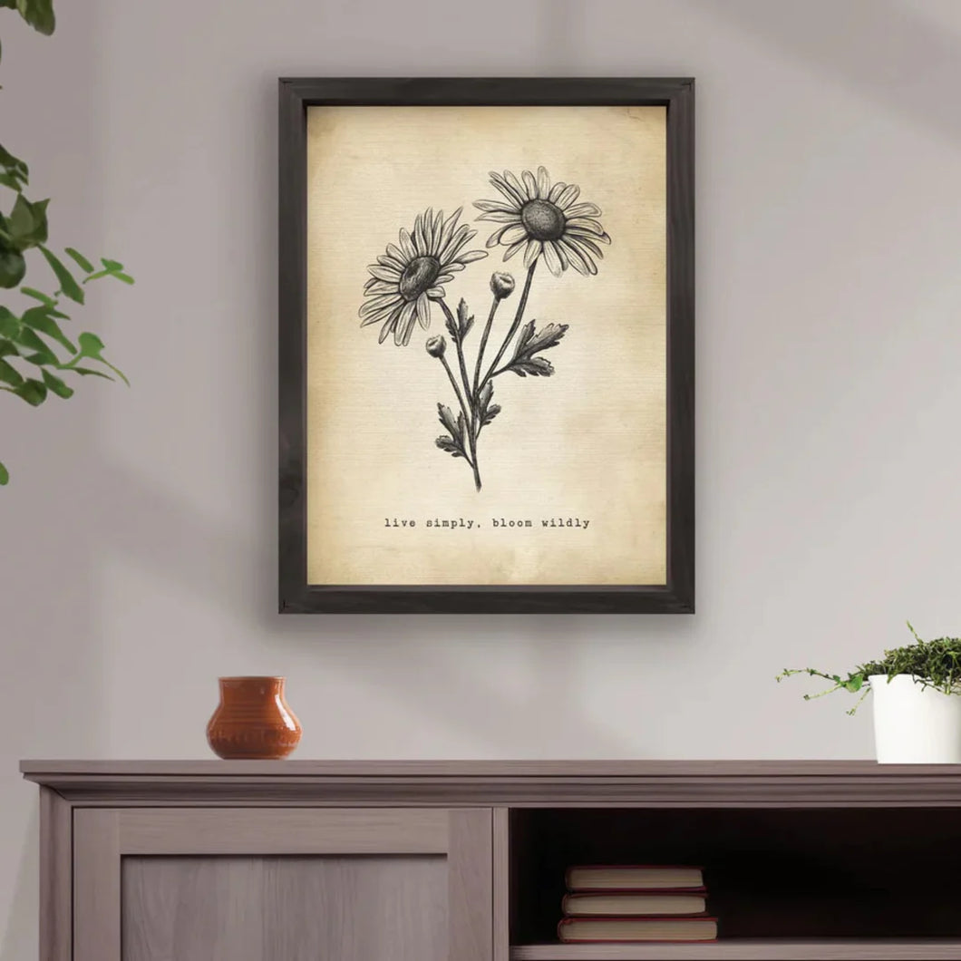 Live Simply Bloom Wildly Framed Art