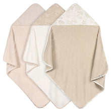 Load image into Gallery viewer, Just Born by Gerber Baby Neutral 3-Pack Hooded Towels-TAN
