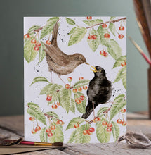 Load image into Gallery viewer, Cherry Tree Black Bird Card
