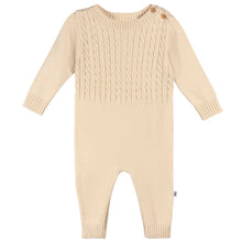 Load image into Gallery viewer, Just Born Baby Neutral Sweater Knit Romper, Tan
