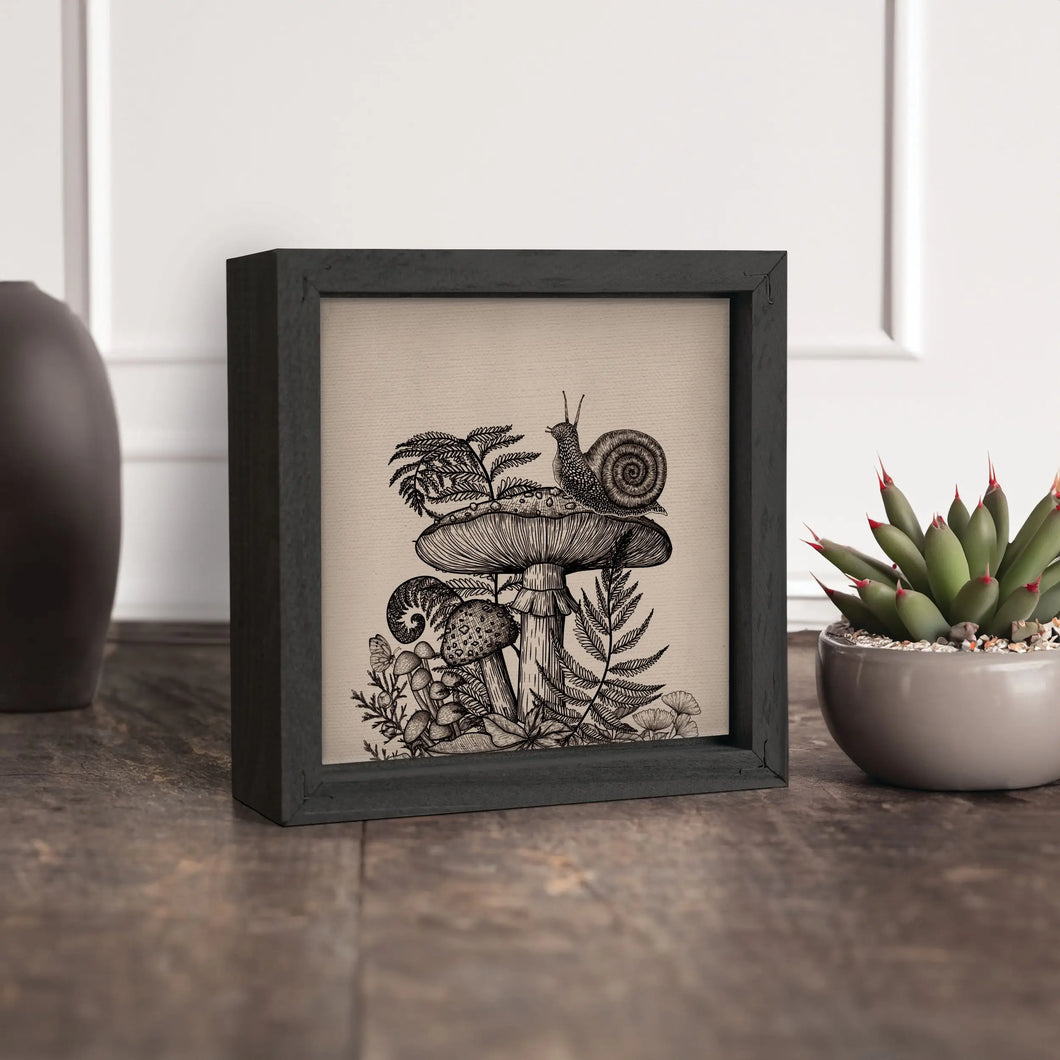 Mushrooms Linen Printed Art