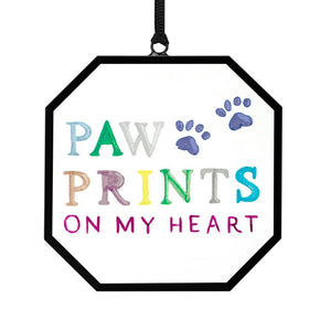 Paw Prints On My Heart Suncatcher