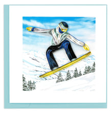 Load image into Gallery viewer, Backcountry Snowboarder Quilling Card
