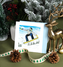 Load image into Gallery viewer, Backcountry Snowboarder Quilling Card
