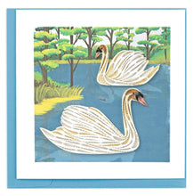 Load image into Gallery viewer, Two Swans Quilling Card
