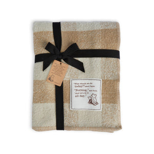 Winnie-the-Pooh Nothing All Day Tan Plaid Blanket