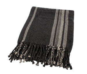 Grey Striped Throw