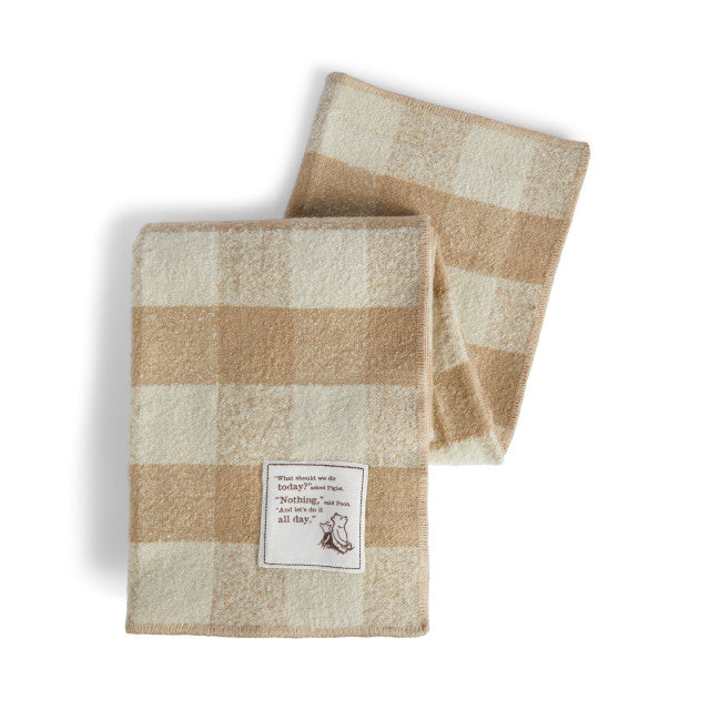 Winnie-the-Pooh Nothing All Day Tan Plaid Blanket