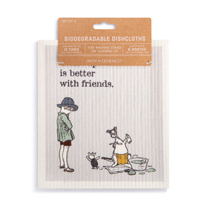 Better with Friends Biodegradable Dish Cloths Set of 2