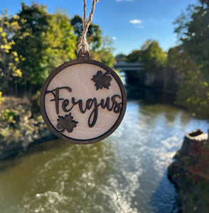 Fergus Maple Leaf Ornament, Locally Hand Crafted